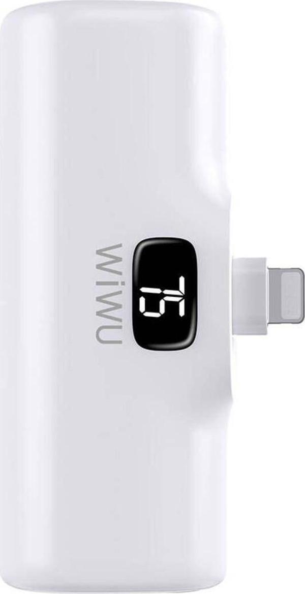 Wıwu Lightning Portlu Powerbank Wiwu Wi-P017 Capsule Serisi 2İn1 Mini Taşınabilir Standlı 5000Mah Beyaz - Image 1