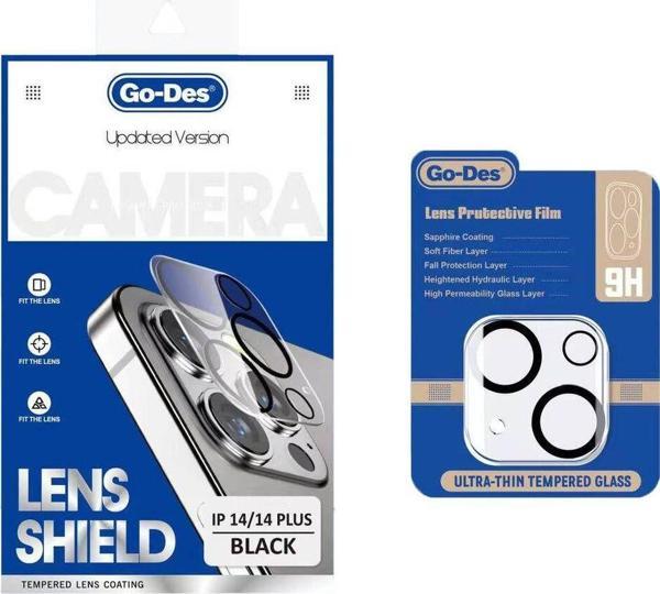 Go-Des İphone 14 Uyumlu Go Des Lens Shield Cl-14 Kamera Lens Koruyucu Şeffaf - Image 1