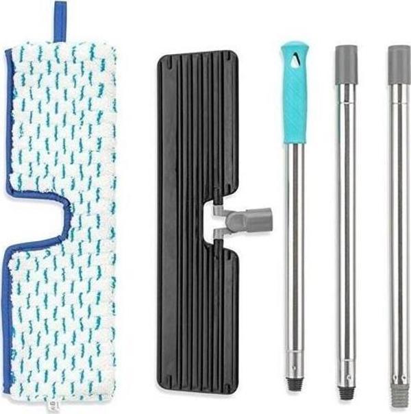 Paslanmaz Çelik Sap Çift Taraflı Mikrofiber Temizlik Seti Yoğun Lifli Saç Kir Toz Tutar Temizlik Paspas Mop - Image 1