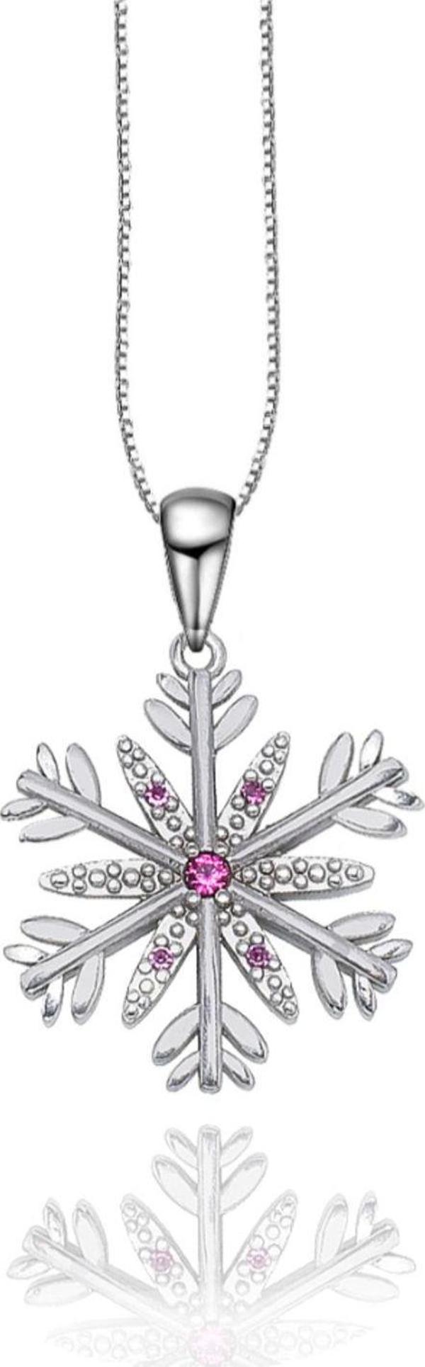 Diamond Seri Özgün Tasarım Kar Tanesi Snowflake Gümüş Kolye - Image 1