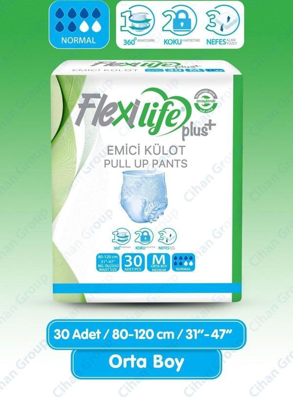 Flexi Life Ped Emici Külot Yetişkin Hasta Bezi Medium Boy 30 Kulanım - Image 1
