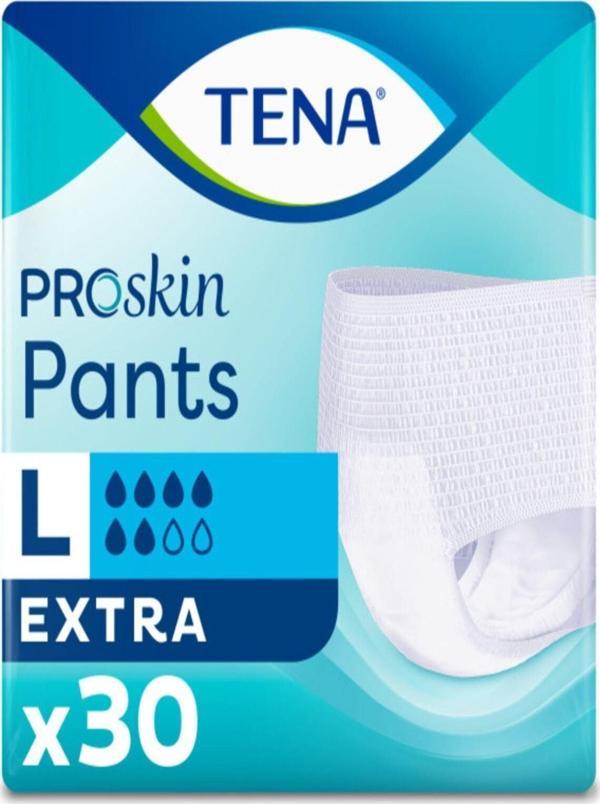 Tena Proskin Pants Extra Emici Külot, Büyük Boy (L), 6 Damla, 30'Lu 7322541064017 - Image 1