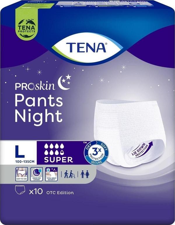 Tena Proskin Pants Night Large Büyük Beden Gece Için Süper Emici Külot 10 Lu Paket - Image 1