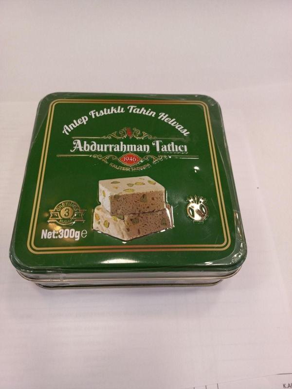 Abdurrahman Tatlıcı Antep Fıstıklı Teneke Kutu 300G. - Image 1