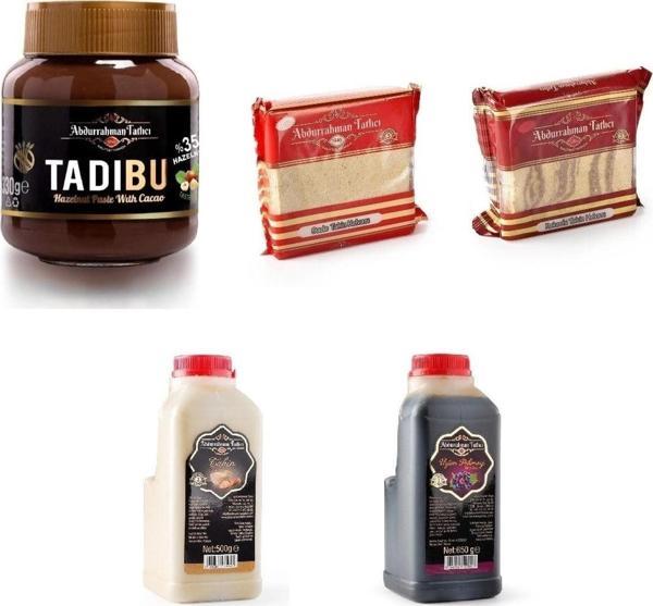 Abdurrahman Tatlıcı Keyifli Kahvaltı Seti Tadıbu Helva Sade Ve Kakaolu Helva Tahin Pekmez - Image 1
