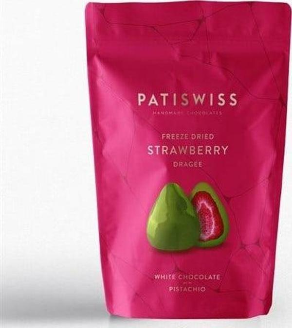 Patiswiss Antep Fıstıklı Beyaz Çikolatalı Çilek Draje - Image 1