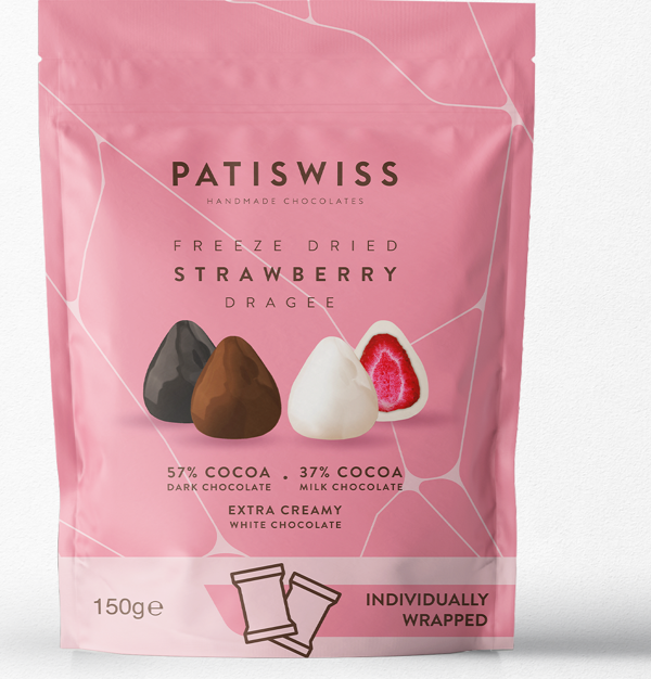 Patiswiss Karışık Çikolatalı Çilek Draje 150 g - Image 1