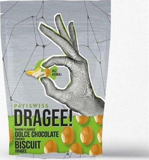 Patiswiss Muz Aromalı Dolce Çikolatalı Bisküvi Draje 120 g - Image 1