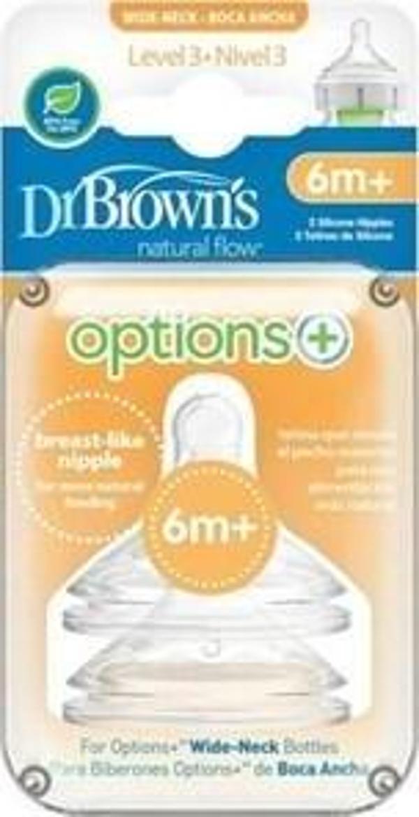 Dr.Brown's 3. Aşama Geniş Wide Ağız Biberon Emziği (2 Adet) - Image 1