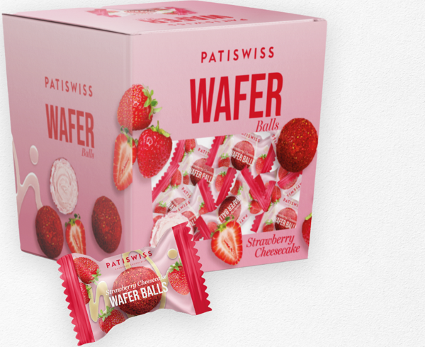 Patiswiss Wafer Çilekli Yoğurt Kaplamalı ve Dolgulu Gofret 150g - Image 1