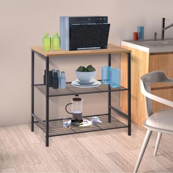 Retodesign Atlantik Çam Çok Amaçlı Raf, Mutfak Bangosu Kahve Köşesi Masası 1700A - Image 1
