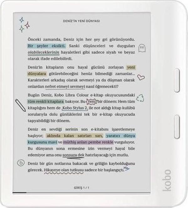 Kobo Libra Colour E-Kitap Okuma Cihazı Beyaz - Image 1