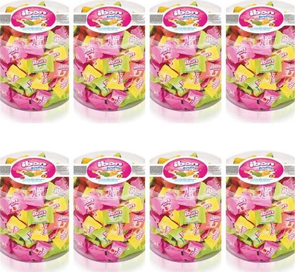 Elvan İbon Sütlü Meyveli Şeker 1kg x 8 Adet - Image 1