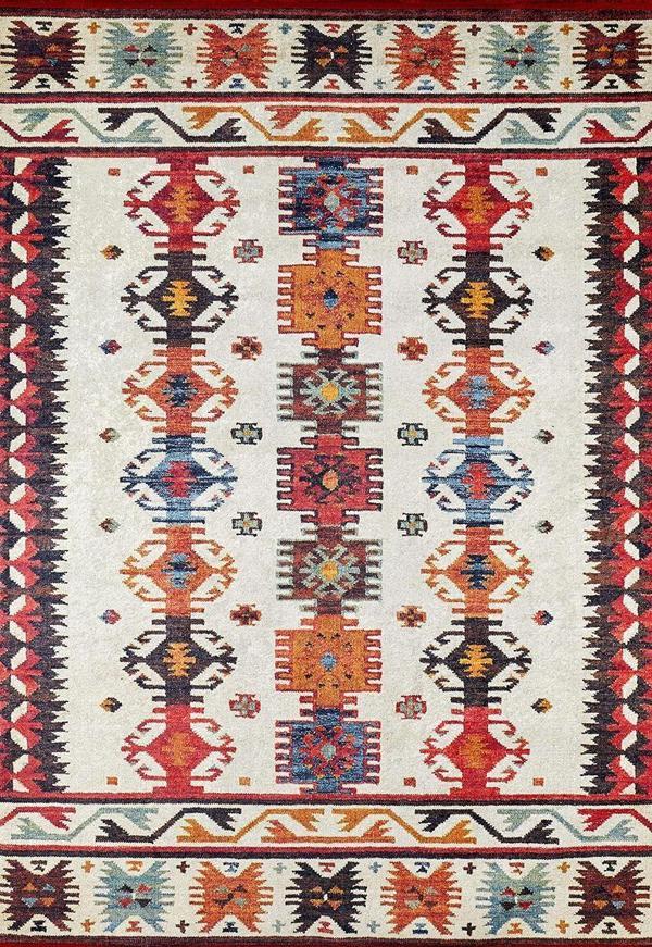 Modern Kırmızı Dijital Baskı Hipoalerjenik Kaymaz Taban Halı Yolluk HA148  - Image 1