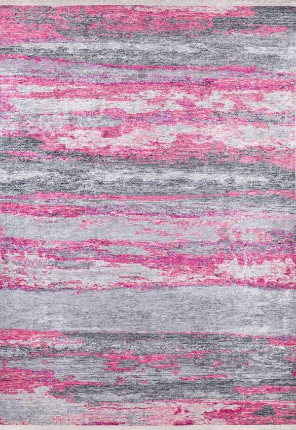 Modern Pembe Dijital Baskı Hipoalerjenik Kaymaz Taban Halı Yolluk HA152  - Image 1