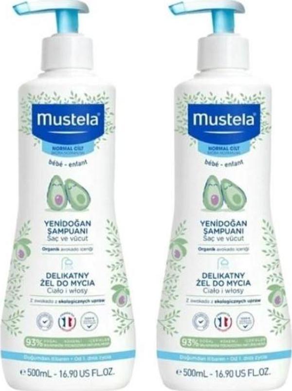 Mustela Gentle Cleansing Gel Yenidoğan Şampuanı 500 ml 2 Adet - Image 1