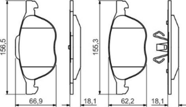 Bosch Ford Cmax 1.6 Tdcı 2006 2012 Arası 0986495215 Ön Fren Balatası  - Image 1