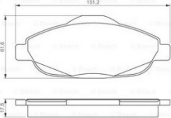 Bosch Peugeot 308 1.4 2007 2014 Arası 0986495266 Ön Fren Balatası  - Image 1