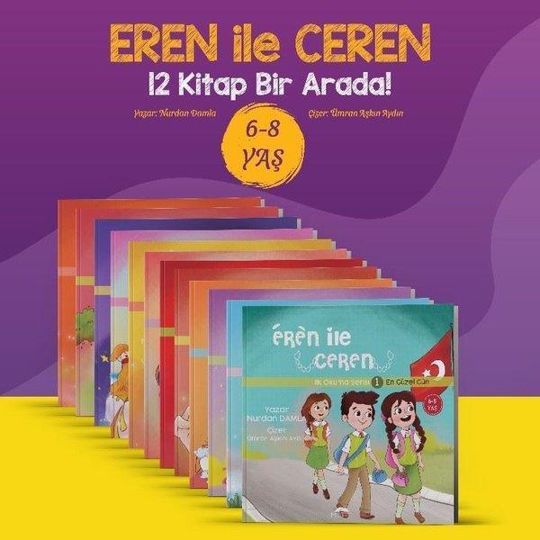 Eren ile Ceren İlk Okuma Serisi Seti - 12 Kitap Takım - Motto Yayınları - Image 1