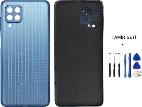 Samsung Galaxy M22  - SM-M225 FULL Kasa Arka Kapak Takım MAVİ - TAMİR SETİ - Image 1