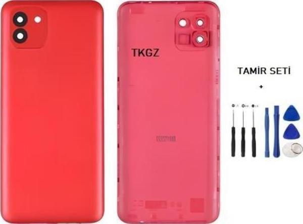 Samsung Galaxy A03  - SM-A035 FULL Kasa Arka Kapak Takım KIRMIZI - TAMİR SETİ - Image 1