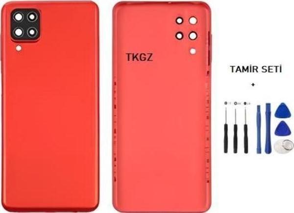 Samsung Galaxy A12  - SM-A125F FULL Kasa Arka Kapak Takım KIRMIZI - TAMİR SETİ - Image 1
