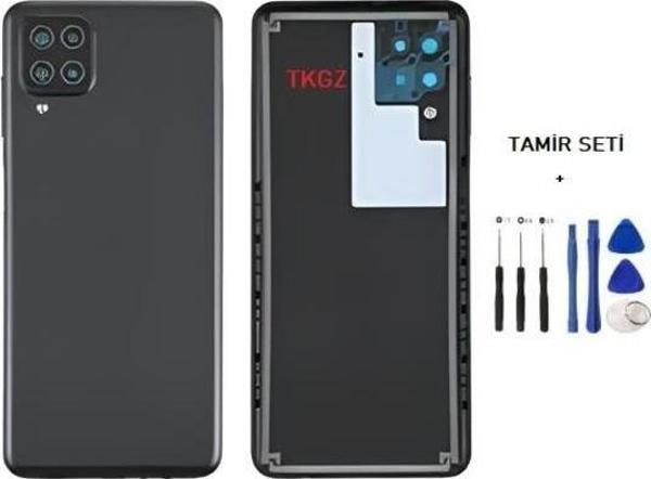 Samsung Galaxy A12  - SM-A125F FULL Kasa Arka Kapak Takım SİYAH - TAMİR SETİ - Image 1