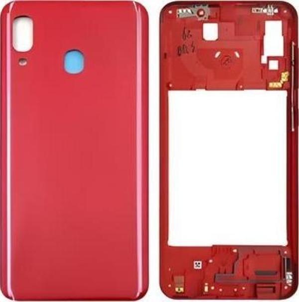 Samsung Galaxy A20  - SM-A205F FULL Kasa Arka Kapak Takım KIRMIZI - Image 1