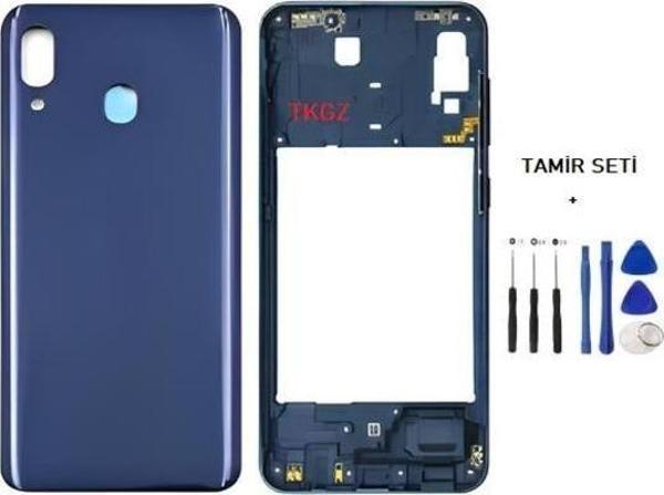 Samsung Galaxy A20  - SM-A205F FULL Kasa Arka Kapak Takım MAVİ - TAMİR SETİ - Image 1