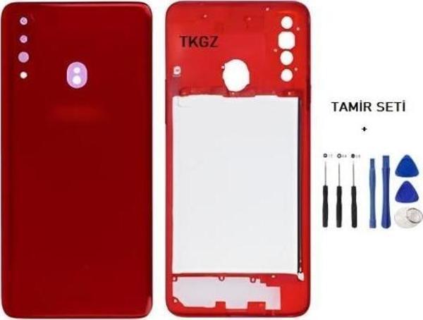 Samsung Galaxy A20S  - SM-A207F FULL Kasa Arka Kapak Takım KIRMIZI - TAMİR SETİ - Image 1
