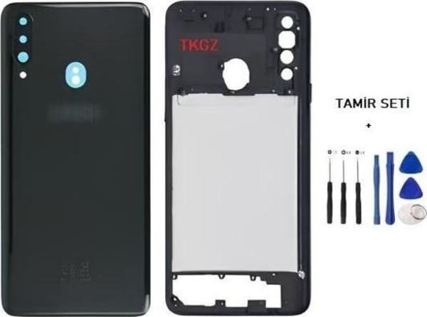 Samsung Galaxy A20S  - SM-A207F FULL Kasa Arka Kapak Takım SİYAH - TAMİR SETİ - Image 1