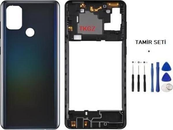 Samsung Galaxy A21S  - SM-A217F FULL Kasa Arka Kapak Takım SİYAH - TAMİR SETİ - Image 1