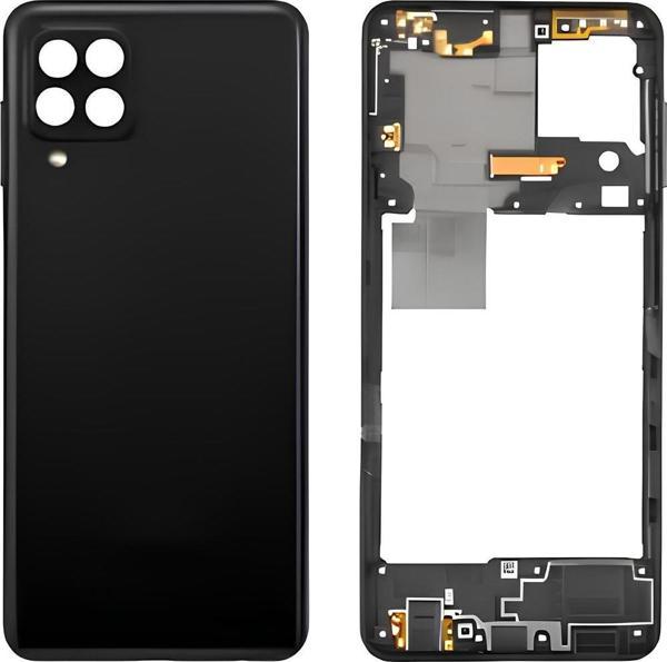 Samsung Galaxy A22  - SM-A225F  4G FULL Kasa Arka Kapak Takım SİYAH - Image 1