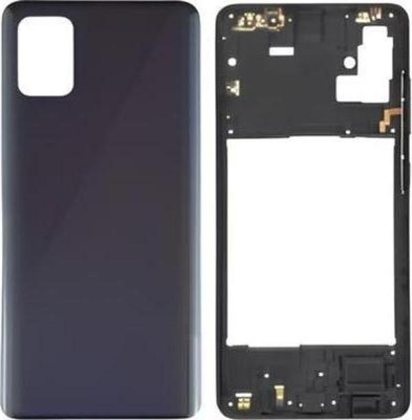 Samsung Galaxy A51  - SM-A515F FULL Kasa Arka Kapak Takım SİYAH - Image 1