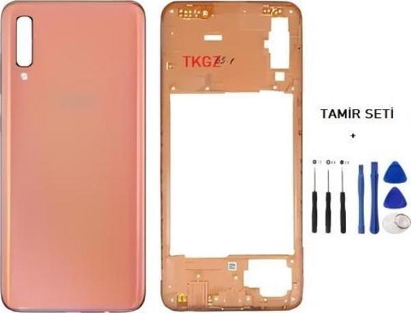 Samsung Galaxy A70  - SM-A705F FULL Kasa Arka Kapak Takım TURUNCU - TAMİR SETİ - Image 1