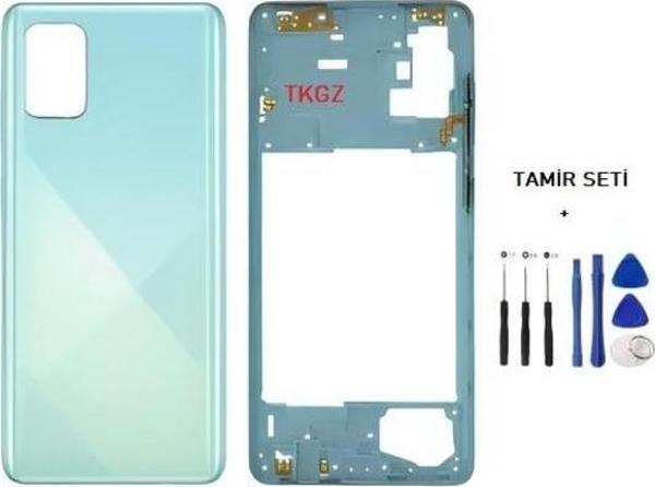 Samsung Galaxy A71 - SM-A715F FULL Kasa Arka Kapak Takım MAVİ - TAMİR SETİ - Image 1