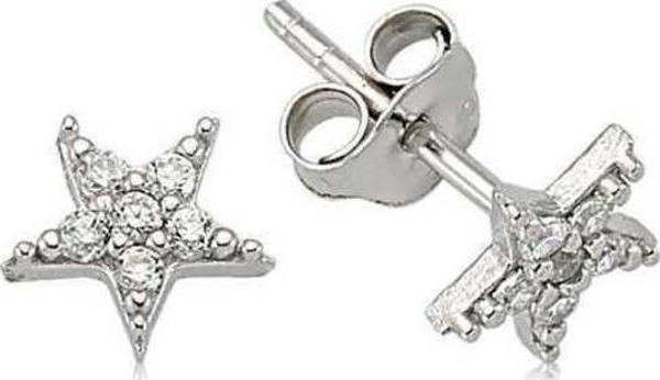 925 Ayar Gümüş Yıldız Çivili Küpe - Image 1