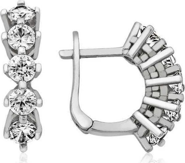 925 Ayar Gümüş 5 Taş Küpe - Image 1