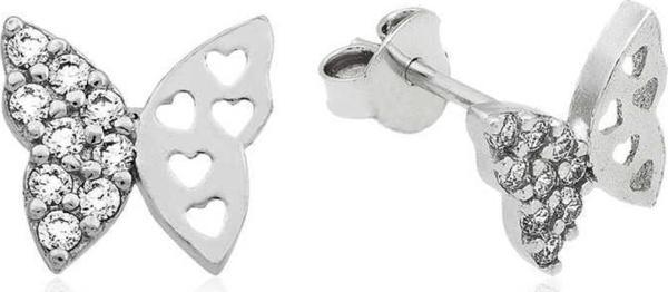 925 Ayar Gümüş Çivili Kelebek Küpe - Image 1