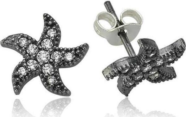 925 Ayar Gümüş Deniz Yıldızı Çivili Küpe - Image 1