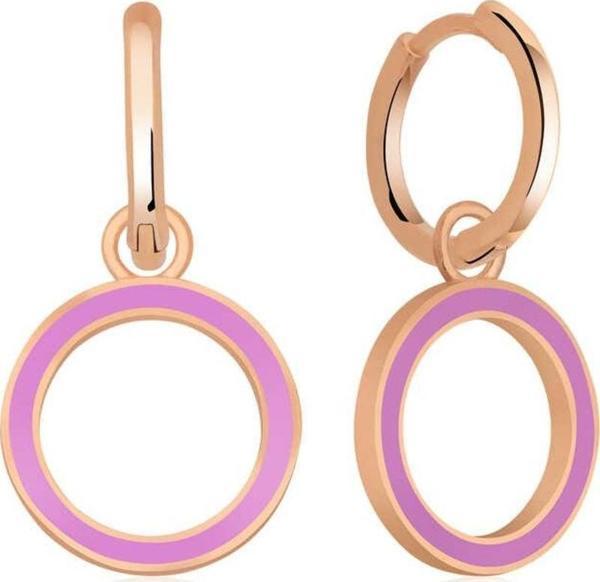 Gümüş Fosforlu Lila Oval Küpe - Image 1