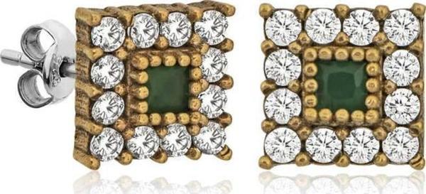 Gümüş Otantik Kare Çivili Küpe - Image 1