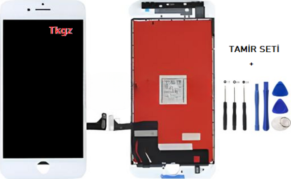 İphone 8 Lcd Ekran Dokunmatik  Kalite (LW MARKA) BEYAZ + TAMİR SETİ - Image 1