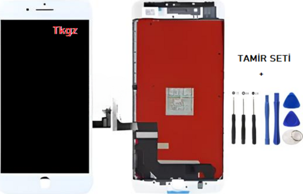 İphone 8 PLUS Lcd Ekran Dokunmatik  Kalite (LW MARKA) BEYAZ + TAMİR SETİ - Image 1