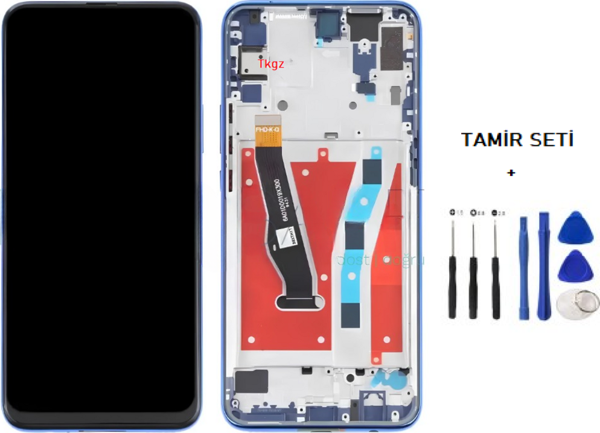 Huawei Uyumlu P SMART Z Lcd Ekran Dokunmatik  Kalite ÇITALI MAVİ + TAMİR SETİ - Image 1