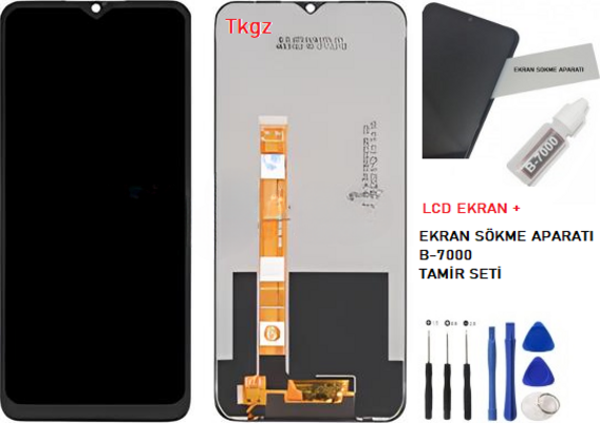 OPPO REALMİ 3İ Lcd Ekran Dokunmatik  Kalite + B-7000 + TAMİR SETİ - Image 1