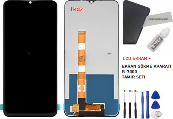 OPPO REALMİ C11 Lcd Ekran Dokunmatik  Kalite + B-7000 + TAMİR SETİ - Image 1