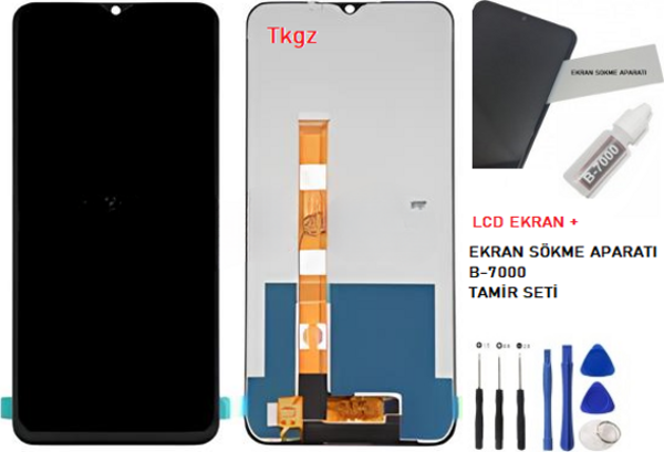OPPO REALMİ C25S Lcd Ekran Dokunmatik  Kalite + B-7000 + TAMİR SETİ - Image 1