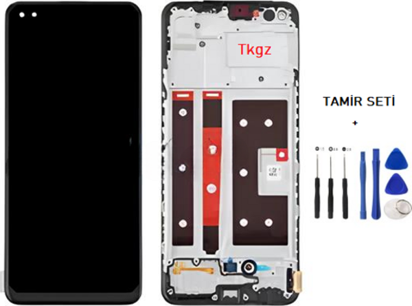 OPPO RENO 4 LİTE Lcd Ekran Dokunmatik  Kalite ÇITALI + TAMİR SETİ - Image 1