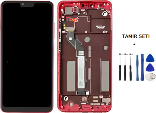 Xiaomi Mİ 8 LİTE Lcd Ekran Dokunmatik  Kalite ÇITALI KIRMIZI + TAMİR SETİ - Image 1